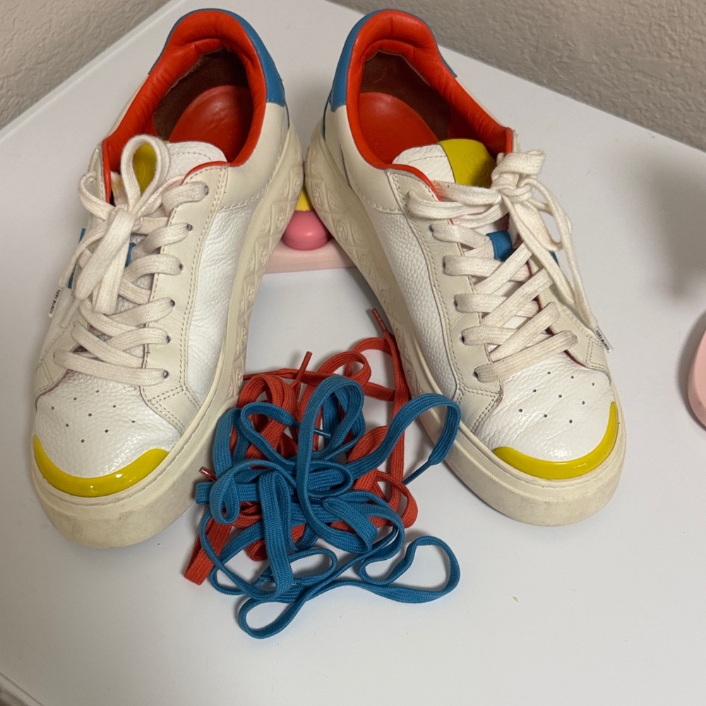 Tory Burch Red and Blue Sneakers